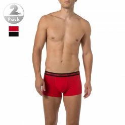 Coupon 💯 HUGO Trunks Twin Pack 50402260/622 Baumwolle, Schwarz-rot, Rot-schwarz ⌛