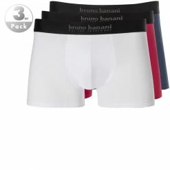 Schlussverkauf ❤️ bruno banani Shorts 3erPack Energy 2201-2083/2754 Trunks, Baumwoll-Stretch, Navy-rot-weiß, Schwarz-navy-grau 👏