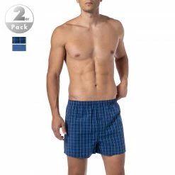Angebote 💯 Schiesser Boxershorts 2er Pack 168445/819 Baumwolle, Blau kariert, Royal 🛒