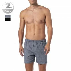Auslauf 😍 Schiesser Boxershorts 2er Pack 168446/000 Baumwolle, Schwarz gestreift, Schwarz 😉
