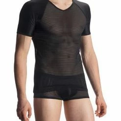 Bester Verkauf 😍 Olaf Benz RED1913 V-Neck reg. 108353/8000 T-Shirt, Mikrofaser, Schwarz, Black 👏