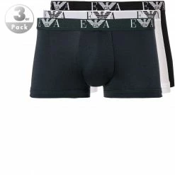 Auslauf ⭐ EMPORIO ARMANI Trunk 3-Pack 111357/CC715/56110 Trunks, Baumwoll-Stretch, Schwarz-nachtblau-weiß, Weiß-schwarz-marine 🥰