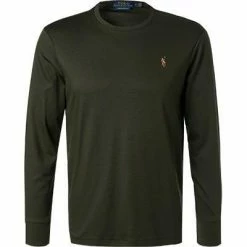 Bester Verkauf 😍 Polo Ralph Lauren Longsleeve 710760/005 Custom Slim Fit, Baumwolle, Olivgrün, Olive ⭐