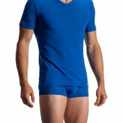 Rabatt 😀 Olaf Benz RED1950 V-Shirt 108404/4409 T-Shirt, Mikrofaser, Royalblau 😍