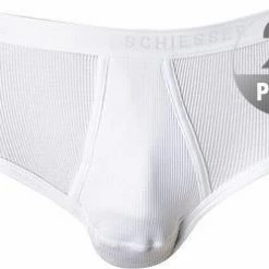 Budget 😍 Schiesser Doppelripp Sportslip 2er Pack 005052/100 Slips, Baumwolle, Weiß 👍