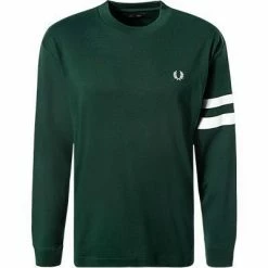 Bester Verkauf ✔️ Fred Perry T-Shirt M7522/F40 Longsleeve, Baumwolle, Dunkelgrün, Tannengrün ✨