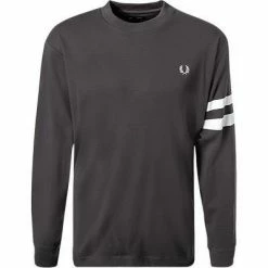 Billig 🛒 Fred Perry T-Shirt M7522/G85 Longsleeve, Baumwolle, Steingrau, Metalgrau ✨