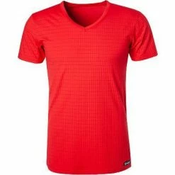 Bestes Angebot 🤩 bruno banani V-Shirt Check Line 2.0 2206-2165/1070 T-Shirt, Mikrofaser, Rot 😍