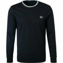 Am billigsten 🧨 Fred Perry T-Shirt M9602/102 Longsleeve, Baumwolle, Schwarz 🔥