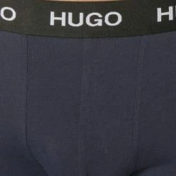 Besorgen 🔔 HUGO Trunks 3er Pack 50435463/410 Baumwolle, Blau, Navy 💯 -Wäsche Verkaufsladen 355477 norm2