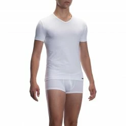 Blitzangebot 🤩 Olaf Benz RED2059 V-Neck regular 108735/1000 T-Shirt, Mikrofaser, Weiß 👏