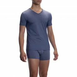 Angebote 🛒 Olaf Benz RED2067 V-Neck regular 108785/4019 T-Shirt, Mikrofaser, Nachtblau ✔️