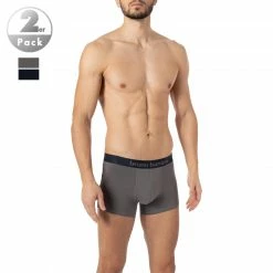 Besorgen ⌛ bruno banani Shorts 2er Pack Flow. 2203-1388/4218 Trunks, Baumwoll-Stretch, Navy-graphit , Grau-blau 👍
