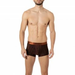 Budget 🧨 bruno banani Hipshorts Range 2202-2267/4217 Trunk, Mikrofaser-Stretch, Bronze-schwarz gemustert, Schwarz-kupfer 🎁