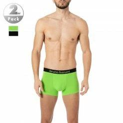 Am billigsten 😀 bruno banani Shorts 2er Pack Flow. 2203-1388/4220 Trunks, Baumwoll-Stretch, Leuchtgrün-schwarz, Apfelgrün-schwarz ⌛