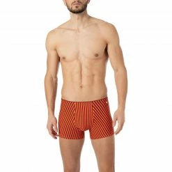 Beste Bewertungen von 🔔 bruno banani Shorts stripes Effects 2201-2271/4209 Trunk, Baumwolle-Modal, Orange-schwarz gestreift, Orange-rot-schwarz ⭐
