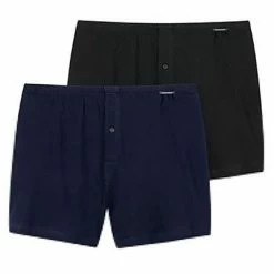 Bestpreis 🔥 Schiesser Boxershorts 2er Pack 174002/909 Baumwolle, Dunkelblau-schwarz 🌟 -Wäsche Verkaufsladen 362241 norm4