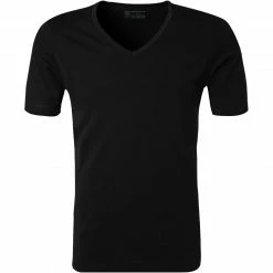 Rabatt 🎁 Schiesser T-Shirt 2er Pack 173982/000 T-Shirts, Baumwoll-Stretch, Schwarz 🧨
