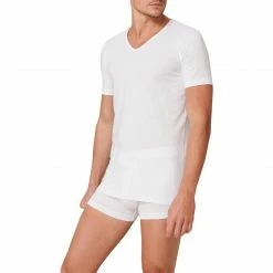 Bestpreis 🌟 Schiesser T-Shirt 2er Pack 173982/100 T-Shirts, Baumwoll-Stretch, Weiß ✔️