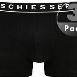 Coupon ❤️ Schiesser Shorts 3er Pack 173983/000 Trunks, Baumwoll-Stretch, Schwarz 👏 -Wäsche Verkaufsladen 362300 norm