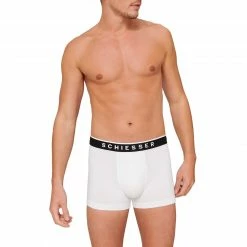 Schlussverkauf 🎉 Schiesser Shorts 3er Pack 173983/100 Trunks, Baumwoll-Stretch, Weiß ⭐