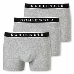 Am billigsten ⭐ Schiesser Shorts 3er Pack 173983/202 Trunks, Baumwoll-Stretch, Grau meliert, Grau 🧨 -Wäsche Verkaufsladen 362302 norm4