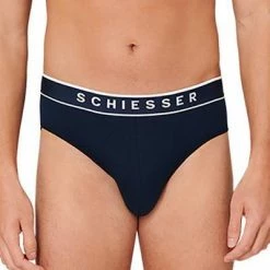 Brandneu 🛒 Schiesser Rio-Slip 3er Pack 173984/803 Slips, Baumwoll-Stretch, Dunkelblau ⭐ -Wäsche Verkaufsladen 362308 norm2