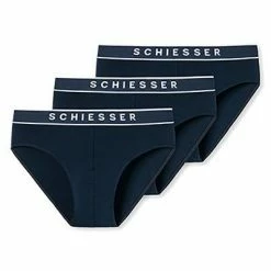 Brandneu 🛒 Schiesser Rio-Slip 3er Pack 173984/803 Slips, Baumwoll-Stretch, Dunkelblau ⭐ -Wäsche Verkaufsladen 362308 norm4