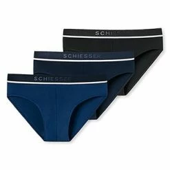 Besorgen 🔥 Schiesser Rio-Slip 3er Pack 173985/908 Slips, Baumwoll-Stretch, Marine, Blau-schwarz 👍 -Wäsche Verkaufsladen 362324 norm4