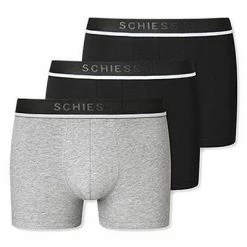 Angebote 😀 Schiesser Shorts 3er Pack 173986/901 Trunks, Baumwoll-Stretch, Schwarz-grau meliert, Schwarz-grau 🛒 -Wäsche Verkaufsladen 362327 norm4