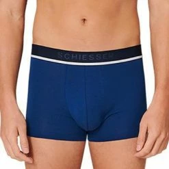 Großhandel 👍 Schiesser Shorts 3er Pack 173986/908 Trunks, Baumwoll-Stretch, Blau-schwarz ⭐ -Wäsche Verkaufsladen 362328 norm2
