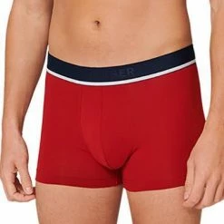 Budget 😉 Schiesser Shorts 3er Pack 173986/909 Trunks, Baumwoll-Stretch, Rot-blau grau, Rot-blau-grau 🥰 -Wäsche Verkaufsladen 362329 norm2