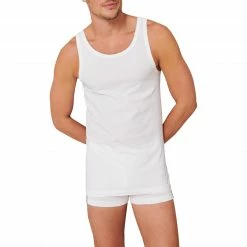 Auslauf 🔔 Schiesser Unterhemd 2er Pack 176038/100 Tanktops, Bio Baumwolle, Weiß 🔥