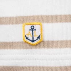 Am billigsten ❤️ Armor lux T-Shirt 02297/GWZ Longsleeve, Baumwolle, Weiß-sand gestreift, Weiß-sand 😀 -Wäsche Verkaufsladen 364066 norm3