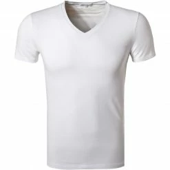 Großhandel ⌛ Ermenegildo Zegna Stre. Cot. V-Shirt N2M80005/100 T-Shirt, Baumwolle, Weiß 🔥