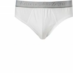 Coupon 🤩 Ermenegildo Zegna Bi Pack Midi Brief N2X40008/100 Slips, Baumwoll-Stretch, Weiß 🧨