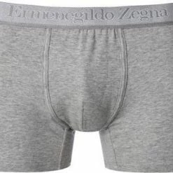 Brandneu 😉 Ermenegildo Zegna Bi Pack Boxer N2X44008/020 Trunks, Baumwoll-Stretch, Grau meliert, Grau 🌟 -Wäsche Verkaufsladen 364851 norm