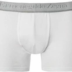 Budget 🎉 Ermenegildo Zegna Bi Pack Boxer N2X44008/100 Trunks, Baumwoll-Stretch, Weiß ✔️ -Wäsche Verkaufsladen 364852 norm