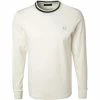 Blitzangebot 🎉 Fred Perry T-Shirt M1637/129 Longsleeve, Baumwolle, Wollweiß, Schneeweiß 🌟