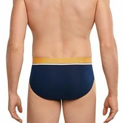 Blitzangebot 😀 Schiesser Rio-Slips 3er Pack 173771/901 Bio Baumwoll-Stretch, Dunkelblau, Orange-blau-graugrün 👏 -Wäsche Verkaufsladen 366209 norm3