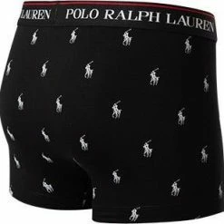 Brandneu 💯 Polo Ralph Lauren Trunks 3er Pack 714830299/009 Baumwoll-Stretch, Schwarz-weiß gemustert, Black-white ❤️ -Wäsche Verkaufsladen 368562 norm4