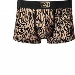 Bester Verkauf 💯 HOM Trunk Adonis 402049/J004 Mikrofaser-Stretch semitransparent, Beige-schwarz, Gemustert, Schwarz ⭐