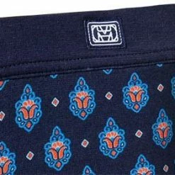 Schlussverkauf 😉 HOM Comfort Boxer Briefs Frioul 402085/P0RA Trunk, Baumwoll-Stretch, Blau-orange gemustert, Marine 🧨 -Wäsche Verkaufsladen 369910 norm2