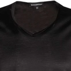 Bestpreis 👏 Ermenegildo Zegna Filoscozia V-Shirt N2M80007/001 T-Shirt, Baumwolle, Schwarz 😀 -Wäsche Verkaufsladen 370962 norm2
