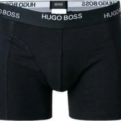 Besorgen ✨ BOSS Boxer Brief 2er Pack 50451031/309 Trunks, Baumwoll-Stretch, Schwarz-dunkelgrün 🔔 -Wäsche Verkaufsladen 371268 norm2