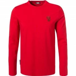 Coupon 🔔 KARL LAGERFELD T-Shirt 755071/0/512224/320 Longsleeve, Baumwolle Logo-Print am Rücken, Dunkelrot 😉
