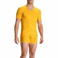 Brandneu ✨ Olaf Benz RED1601 V-Shirt 107418/2000 T-Shirt, Baumwoll-Stretch, Gelb 🧨