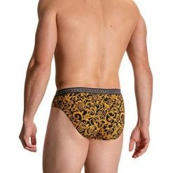 Auslauf 🎁 Olaf Benz RED2114 Sportbrief 108887/9802 Slip, Baumwoll-Stretch, Gelb gemustert, Gelb ✔️ -Wäsche Verkaufsladen 372105 norm2