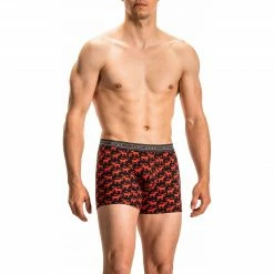 Rabatt 👍 Olaf Benz RED2116 Boxerpants 108890/9383 Trunk, Baumwoll-Stretch, Rot-schwarz gemustert, Rot-schwarz 👍