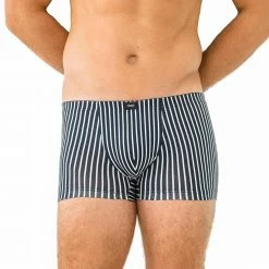 Budget 🎁 Mey GOTS Newham Shorty 37112/668 Trunk, Bio Baumwoll-Stretch, Blau-weiß gestreift, Blau 🔔